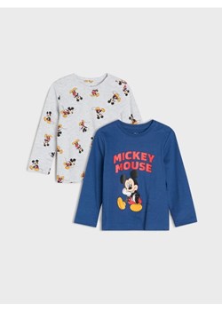 Sinsay - Bawełniana koszulka z nadrukiem 2 pack Mickey Mouse - niebieski ze sklepu Sinsay w kategorii T-shirty chłopięce - zdjęcie 188092591