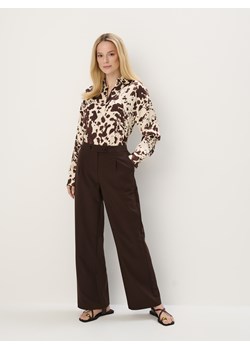 Mohito - Spodnie z szeroką nogawką - ciemnobrązowy ze sklepu Mohito w kategorii Spodnie damskie - zdjęcie 188092781