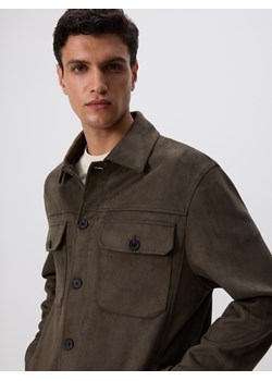 Reserved - Koszula z imitacji zamszu - zielony ze sklepu Reserved w kategorii Koszule męskie - zdjęcie 188093094