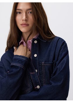 Reserved - Koszula z falbankami - granatowy ze sklepu Reserved w kategorii Bluzki damskie - zdjęcie 188093123