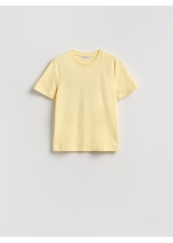 Reserved - T-shirt z bawełny merceryzowanej - żółty ze sklepu Reserved w kategorii Bluzki damskie - zdjęcie 188093184