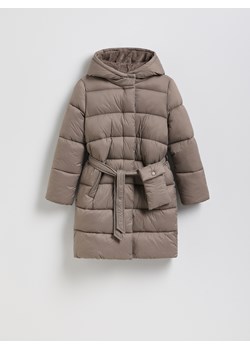 Reserved - Pikowany płaszcz z saszetką - beżowy ze sklepu Reserved w kategorii Płaszcze dziewczęce - zdjęcie 188093251