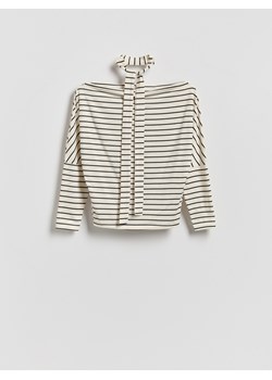 Reserved - Longsleeve z wiązanym szalem - złamana biel ze sklepu Reserved w kategorii Bluzki damskie - zdjęcie 188093312