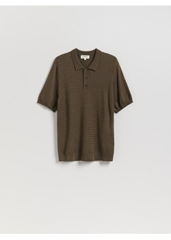 Reserved - Koszulka polo z wiskozą CIRCULOSE® - zielony ze sklepu Reserved w kategorii T-shirty męskie - zdjęcie 188093331