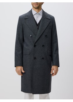 Reserved - Dwurzędowy płaszcz z dodatkiem wełny - szary ze sklepu Reserved w kategorii Płaszcze męskie - zdjęcie 188093660