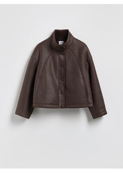 Reserved - Kurtka z kożuchem - ciemnobrązowy ze sklepu Reserved w kategorii Kurtki damskie - zdjęcie 188093793
