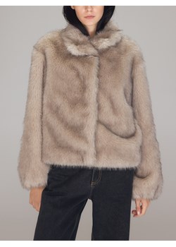 Reserved - Sztuczne futerko z wysokim kołnierzem - jasnoszary ze sklepu Reserved w kategorii Futra damskie - zdjęcie 188094091