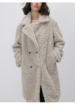 Reserved - Płaszcz z imitacji baranka - beżowy ze sklepu Reserved w kategorii Płaszcze damskie - zdjęcie 188094101