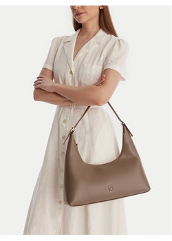 Torebka Calvin Klein Emblem Hw Lthr Shoulder Bag LV04F3262G Beżowy ze sklepu eobuwie.pl w kategorii Torebki damskie - zdjęcie 188094663