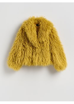 Reserved - Kurtka z imitacji futra - musztardowy ze sklepu Reserved w kategorii Futra damskie - zdjęcie 188096292