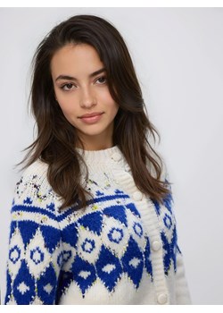 Reserved - Wzorzysty kardigan - niebieski ze sklepu Reserved w kategorii Swetry damskie - zdjęcie 188096433