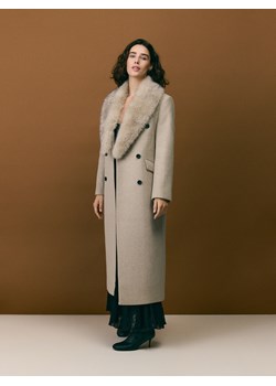 Reserved - Płaszcz z dodatkiem wełny - beżowy ze sklepu Reserved w kategorii Płaszcze damskie - zdjęcie 188096474