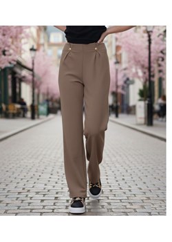 Brązowe wizytowe spodnie damskie /H2 UB887 G/ ze sklepu Pantofelek24.pl w kategorii Spodnie damskie - zdjęcie 188096631