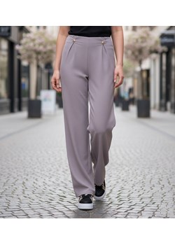 Szare wizytowe spodnie damskie /H UB886 G/ ze sklepu Pantofelek24.pl w kategorii Spodnie damskie - zdjęcie 188096644