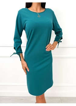 Turkusowa Klasyczna Sukienka ze sklepu ModnaKiecka.pl w kategorii Sukienki - zdjęcie 188097513