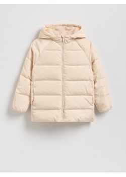 Reserved - Pikowana kurtka z naturalnym puchem - beżowy ze sklepu Reserved w kategorii Kurtki dziewczęce - zdjęcie 188097970