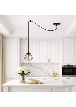 Regulowana lampa wisząca pająk do kuchni 1-płomienna DIORO LOFT L1 czarna druciana w stylu loftowym ze sklepu Lysne w kategorii Lampy wiszące - zdjęcie 188098131
