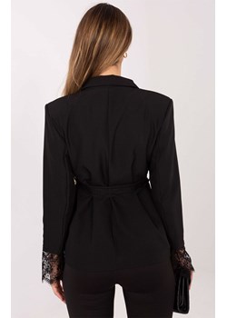 Czarna elegancka marynarka z paskiem MI-MA-A2895.54, Kolor czarny, Rozmiar uniwersalny, ITALY MODA ze sklepu Primodo w kategorii Marynarki damskie - zdjęcie 188099164