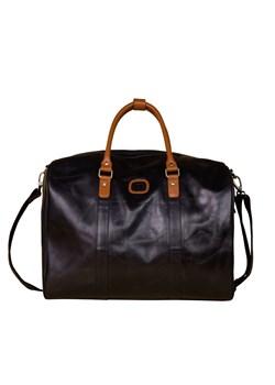 Czarna skórzana torba podróżna LEO ze sklepu Słoń Torbalski w kategorii Torby podróżne - zdjęcie 188099714