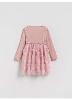 Reserved - Sukienka z tiulem - brudny róż ze sklepu Reserved w kategorii Sukienki dziewczęce - zdjęcie 188099864