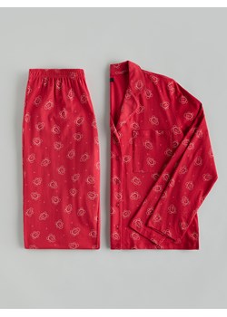 Reserved - Dwuczęściowa piżama ze świątecznym nadrukiem - czerwony ze sklepu Reserved w kategorii Piżamy damskie - zdjęcie 188100002