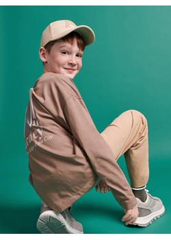 Reserved - Longsleeve oversize z kieszenią - brązowy ze sklepu Reserved w kategorii T-shirty chłopięce - zdjęcie 188100231