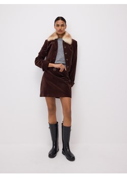 Reserved - Spódnica z ozdobnym paskiem - ciemnobrązowy ze sklepu Reserved w kategorii Spódnice - zdjęcie 188100544