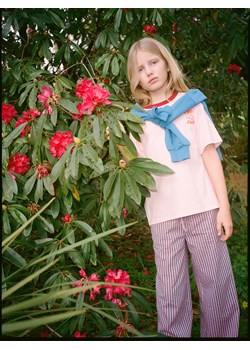 Reserved - Szerokie spodnie w paski - różowy ze sklepu Reserved w kategorii Spodnie dziewczęce - zdjęcie 188100872