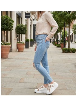 Niebieskie spodnie damskie rurki /H2 UB856 G300/ ze sklepu Pantofelek24.pl w kategorii Jeansy damskie - zdjęcie 188101013