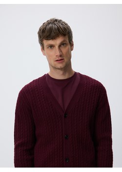 Reserved - Wełniany kardigan - bordowy ze sklepu Reserved w kategorii Swetry męskie - zdjęcie 188101071