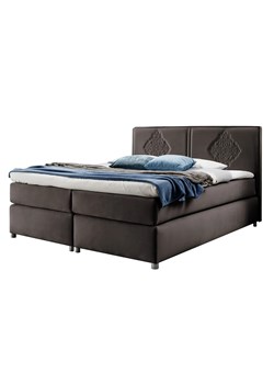 Brązowe łóżko welurowe w stylu boho 5 rozmiarów K7-K55 ze sklepu Edinos.pl w kategorii Łóżka i materace - zdjęcie 188101523