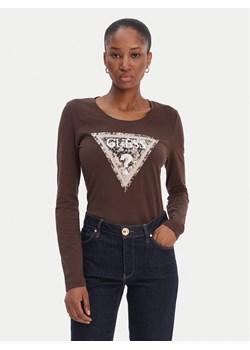 Guess Bluzka W6RI33 J1314 Brązowy Regular Fit ze sklepu MODIVO w kategorii Bluzki damskie - zdjęcie 188101733