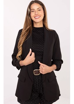 Czarna elegancka marynarka bez zapięcia IT-MA-FL2766.07P, Kolor czarny, Rozmiar L/XL, Rue Paris ze sklepu Primodo w kategorii Marynarki damskie - zdjęcie 188101771