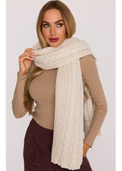 Długi szal damski ecru M898, Kolor ecru, Rozmiar uniwersalny, MOE ze sklepu Primodo w kategorii Szaliki i chusty damskie - zdjęcie 188101904