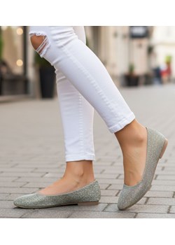 Błyszczące balerinki damskie Złote /C7-2 13074 T295/ ze sklepu Pantofelek24.pl w kategorii Balerinki - zdjęcie 188102212