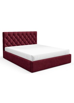 Bordowe łóżko pikowane z pojemnikiem 3 rozmiary - Lestiria ze sklepu Edinos.pl w kategorii Łóżka i materace - zdjęcie 188102410