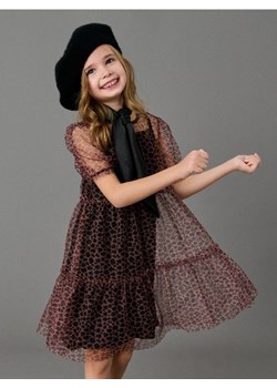 Sinsay - Tiulowa sukienka z motywem panterki - beżowy ze sklepu Sinsay w kategorii Sukienki dziewczęce - zdjęcie 188102553