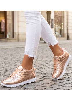 Lekkie złote sportowe buty damskie /F7-1 12929 T292/ ze sklepu Pantofelek24.pl w kategorii Buty sportowe damskie - zdjęcie 188102733