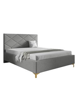 Jasnoszare łóżko welurowe z pojemnikiem 4 rozmiary - Tollviano ze sklepu Edinos.pl w kategorii Łóżka i materace - zdjęcie 188102844