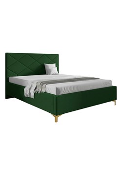 Zielone łóżko tapicerowane z pojemnikiem 4 rozmiary - Tollviano ze sklepu Edinos.pl w kategorii Łóżka i materace - zdjęcie 188102860