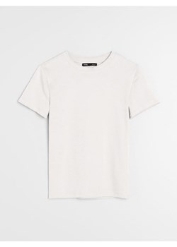 Sinsay - Bawełniana koszulka z krótkim rękawem - kremowy ze sklepu Sinsay w kategorii Bluzki damskie - zdjęcie 188103242