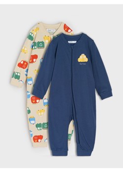 Sinsay - Bawełniany pajacyk 2 pack - kremowy ze sklepu Sinsay w kategorii Pajacyki - zdjęcie 188103250