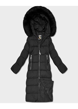 Długa damska kurtka zimowa z kapturem czarna (7688) ze sklepu goodlookin.pl w kategorii Parki damskie - zdjęcie 188103550