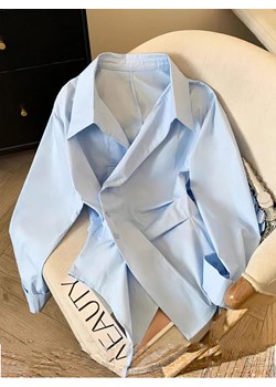 Damska taliowana koszula - Niebieski S ze sklepu Intimica.pl w kategorii Koszule damskie - zdjęcie 188103611