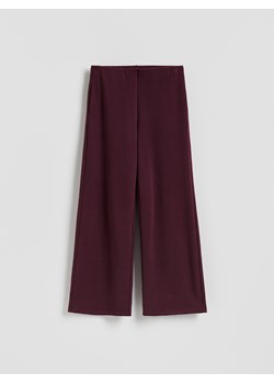 Reserved - Dzianinowe spodnie z bawełną - ciemnofioletowy ze sklepu Reserved w kategorii Spodnie damskie - zdjęcie 188103712