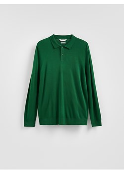 Reserved - Wiskozowy sweter polo - zielony ze sklepu Reserved w kategorii Swetry męskie - zdjęcie 188103733