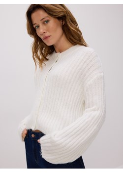 Reserved - Kardigan z ozdobnym splotem - złamana biel ze sklepu Reserved w kategorii Swetry damskie - zdjęcie 188103910