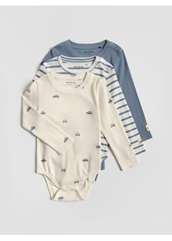 Reserved - Bawełniane body 3 pack - niebieski ze sklepu Reserved w kategorii Body niemowlęce - zdjęcie 188103931