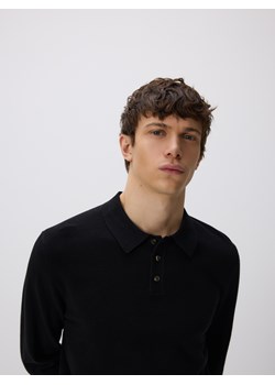 Reserved - Sweter polo z bawełną - czarny ze sklepu Reserved w kategorii Swetry męskie - zdjęcie 188104154