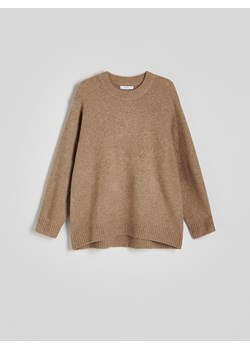 Reserved - Sweter oversize z domieszką wełny - brązowy ze sklepu Reserved w kategorii Swetry damskie - zdjęcie 188104214